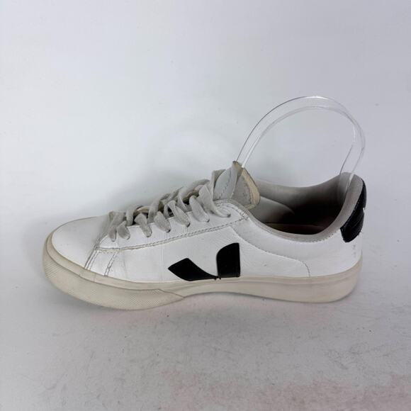 Veja Campo Sneakers Women's 7 White Leather Lace Up Low Top Athletic Shoes - Picture 6 of 10